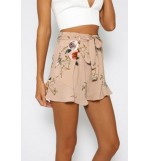 Floral Pattern Side Pocket Casual Shorts