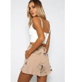 Floral Pattern Side Pocket Casual Shorts