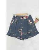 Floral Pattern Side Pocket Casual Shorts