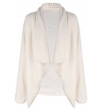 White Faux Fur Open Front Casual Coat