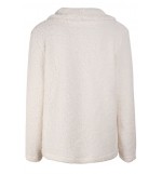 White Faux Fur Open Front Casual Coat