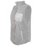 Gray Faux Fur Zipper Pocket Casual Vest