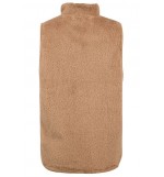 Brown Faux Fur Zipper Pocket Casual Vest