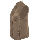 Coffee Faux Fur Zipper Pocket Casual Vest