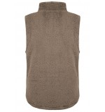 Coffee Faux Fur Zipper Pocket Casual Vest