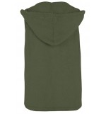 Green Faux Fur Open Front Casual Vest