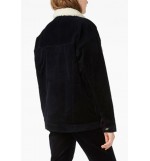 Black Lapel Button Pocket Thicken Casual Jacket