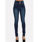 Button Stretchy Casual Jeans