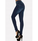 Button Stretchy Casual Jeans