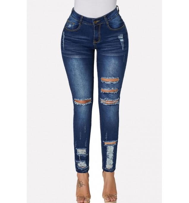 Ripped Distressed Casual Jeans